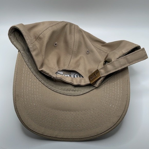 CAT Caterpillar Construction Tan & Black Adjustable Baseball Cap - Picture 6 of 9
